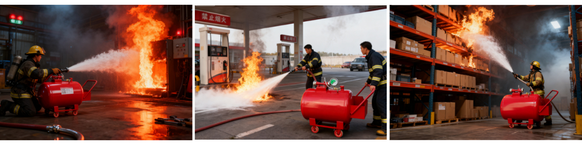 Полустационарное пенное огнетушащее устройство