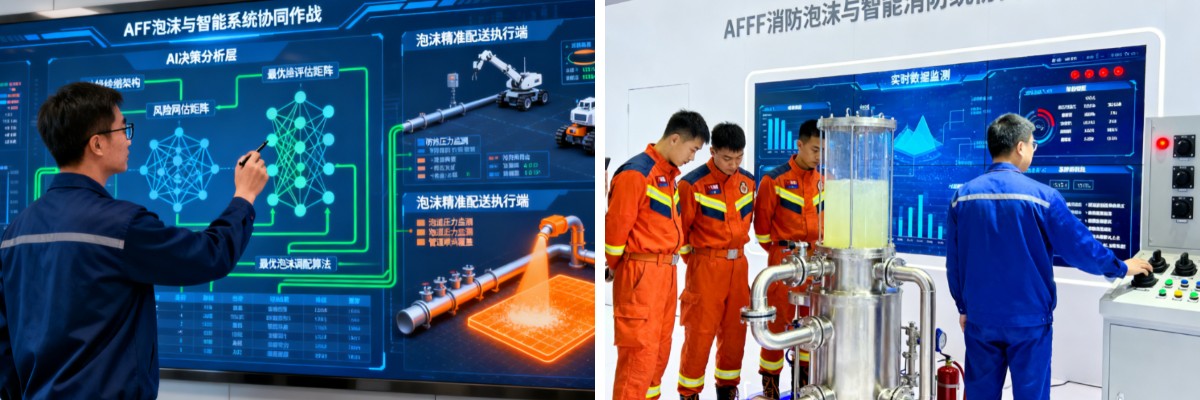 Demostración de sinergia de espuma contra incendios AFFF y sistemas inteligentes contra incendios en la Fire Expo 2025